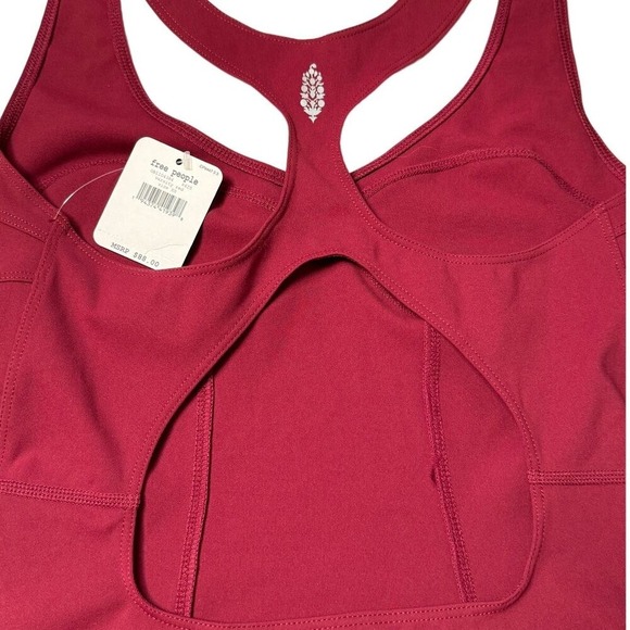 Free People Movement Bare It All Bodysuit -XS -Varsity Red - Picture 7 of 12